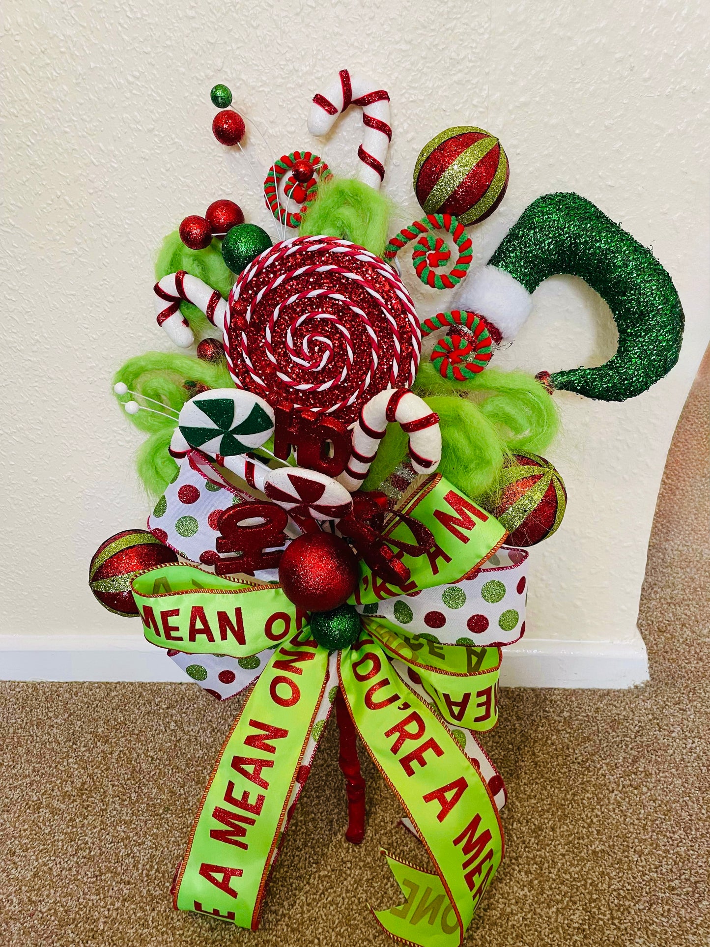 Grinch tree topper