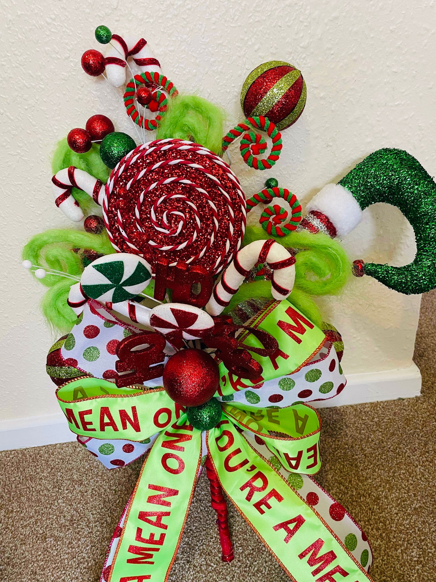 Grinch tree topper