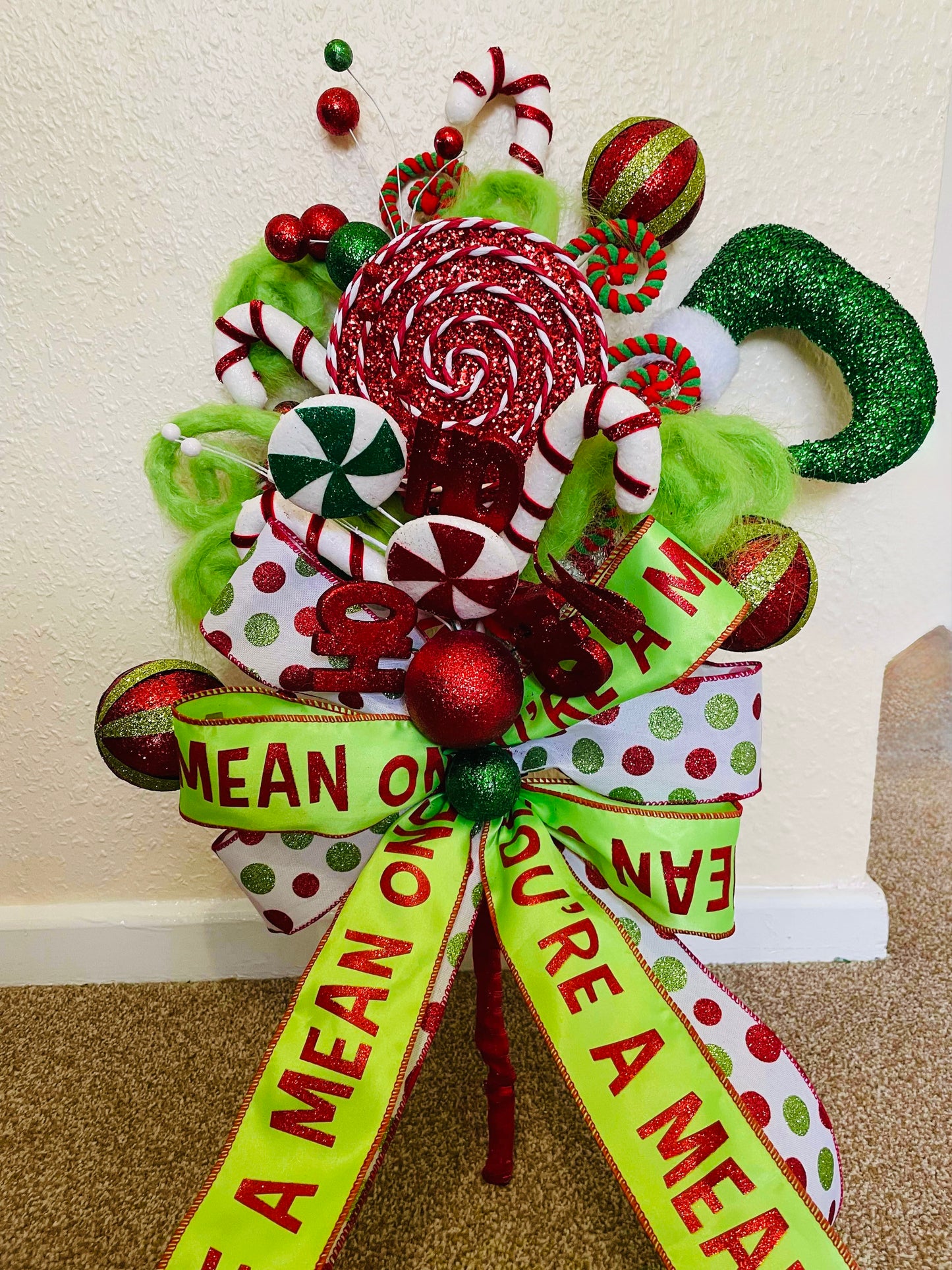 Grinch tree topper