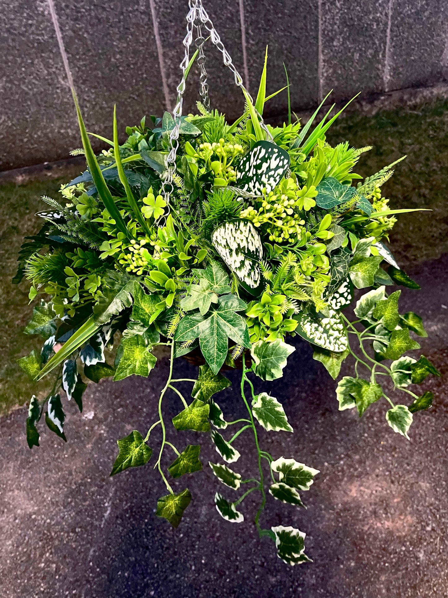 Artificial all foliage 10 inch hanging basket