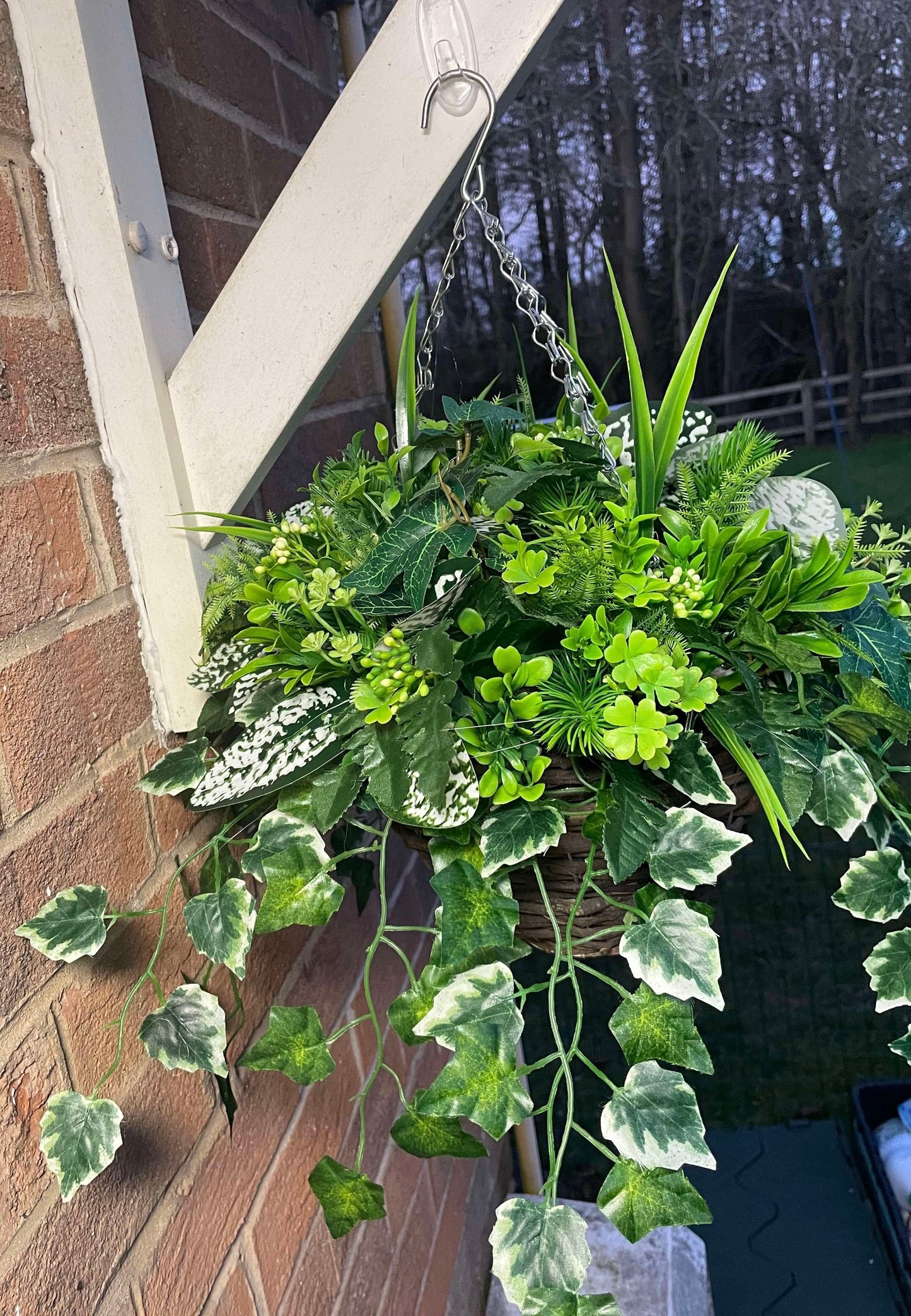 Artificial all foliage 10 inch hanging basket