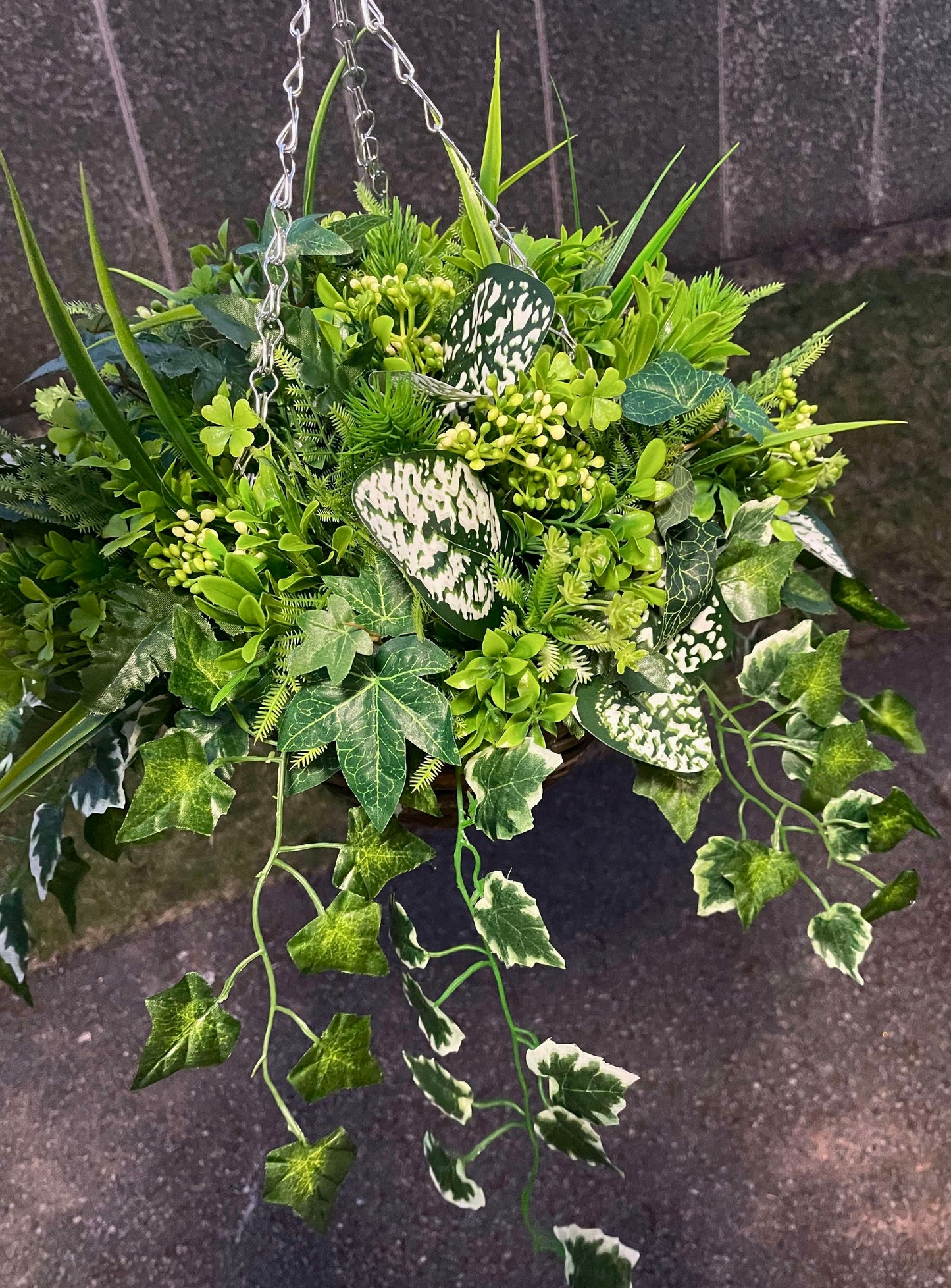 Artificial all foliage 10 inch hanging basket