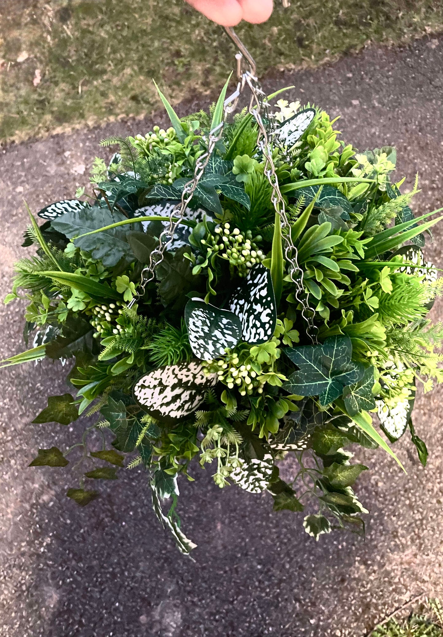 Artificial all foliage 10 inch hanging basket