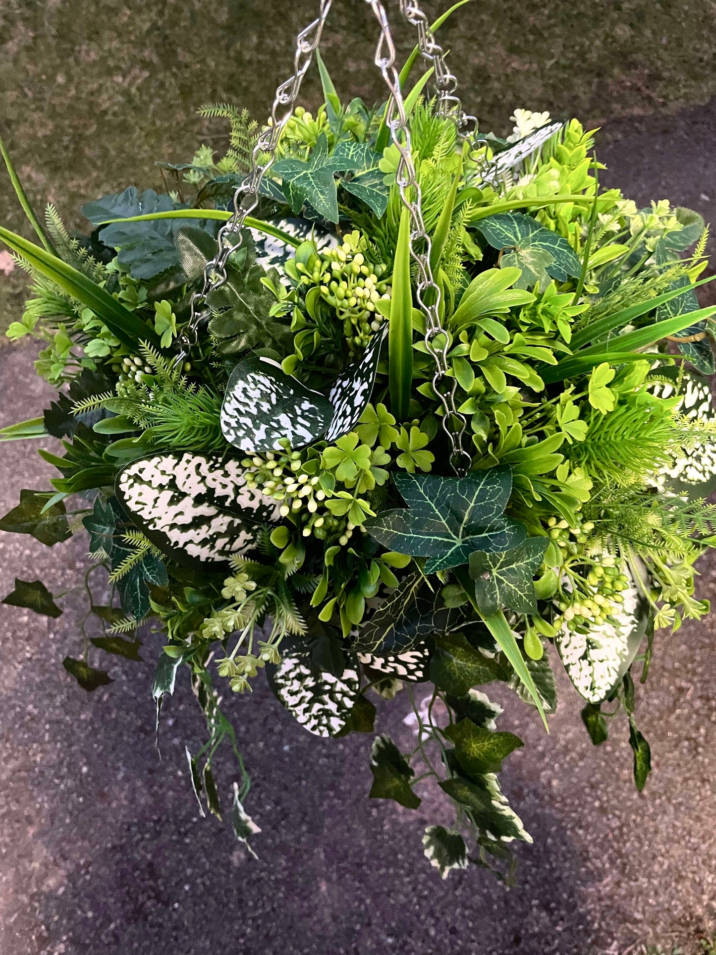 Artificial all foliage 10 inch hanging basket