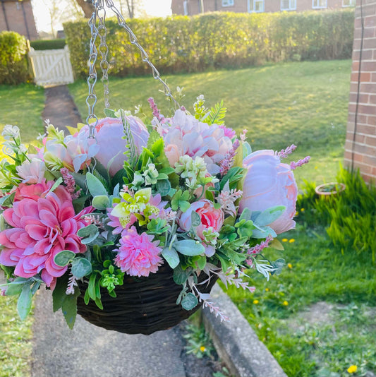 Pink hanging Baskets